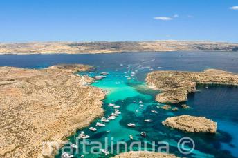 Mavi Lagün, Comino, Malta hava fotoğrafı